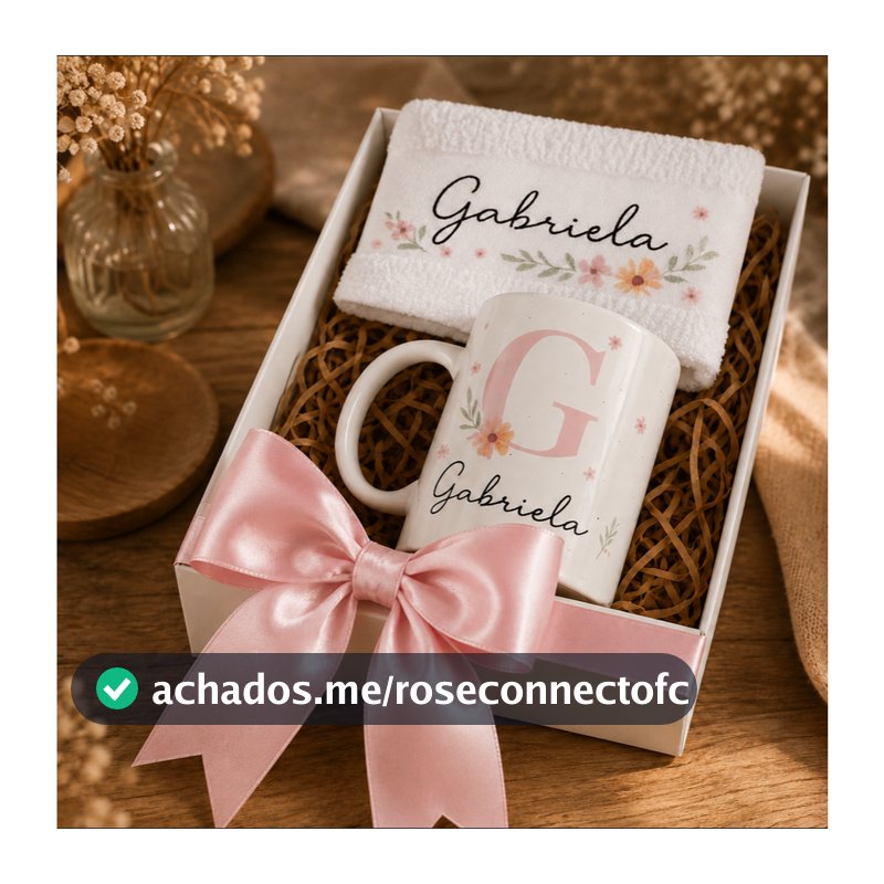 Kit Caneca Personalizada + Toalhinha Lembrancinha Festa Aniversário Noivado Casamento PRESENTE