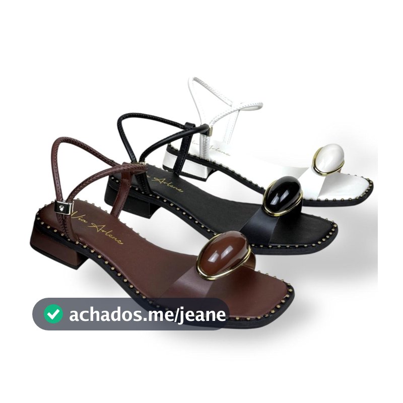 Sandália Tamanco Feminino Salto Baixo Conforto com Traseira e Detalhes em Pedras Elegante - Verão 26
