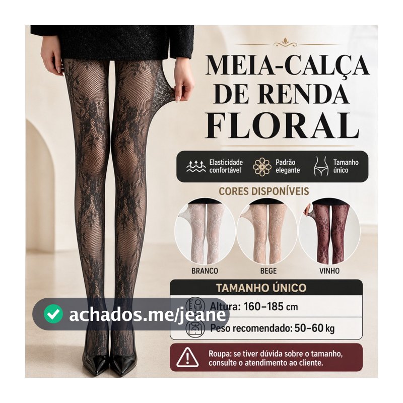 🔥Em estoque🔥Meias Vazadas De Renda Estilo Longo Meia-Calça Retrô Francesa