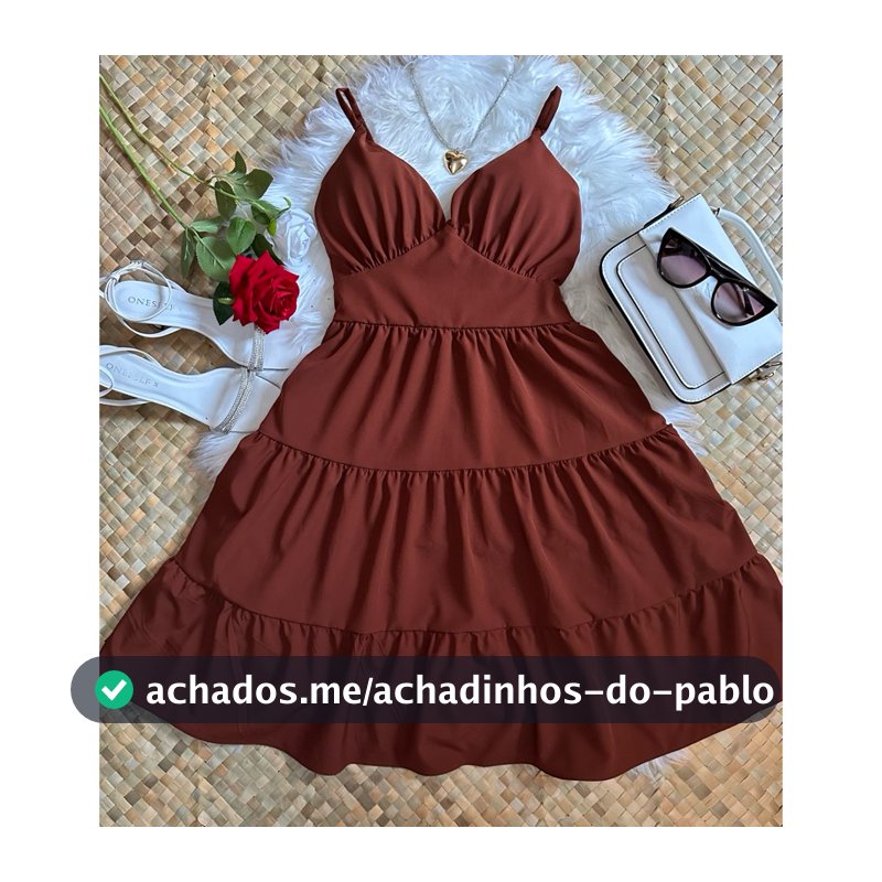 Vestido Curto Feminino de Alcinha Crepinho Forrado com Bojo Não Amassa Verão Tamanho Único