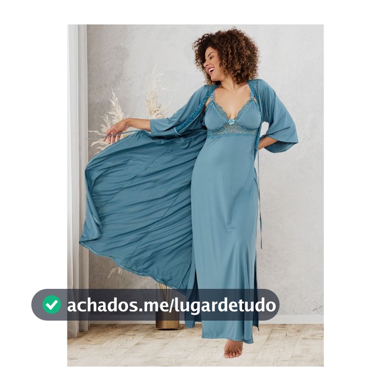 Kit Robe longo e camisola longa amamentação luxo maternidade