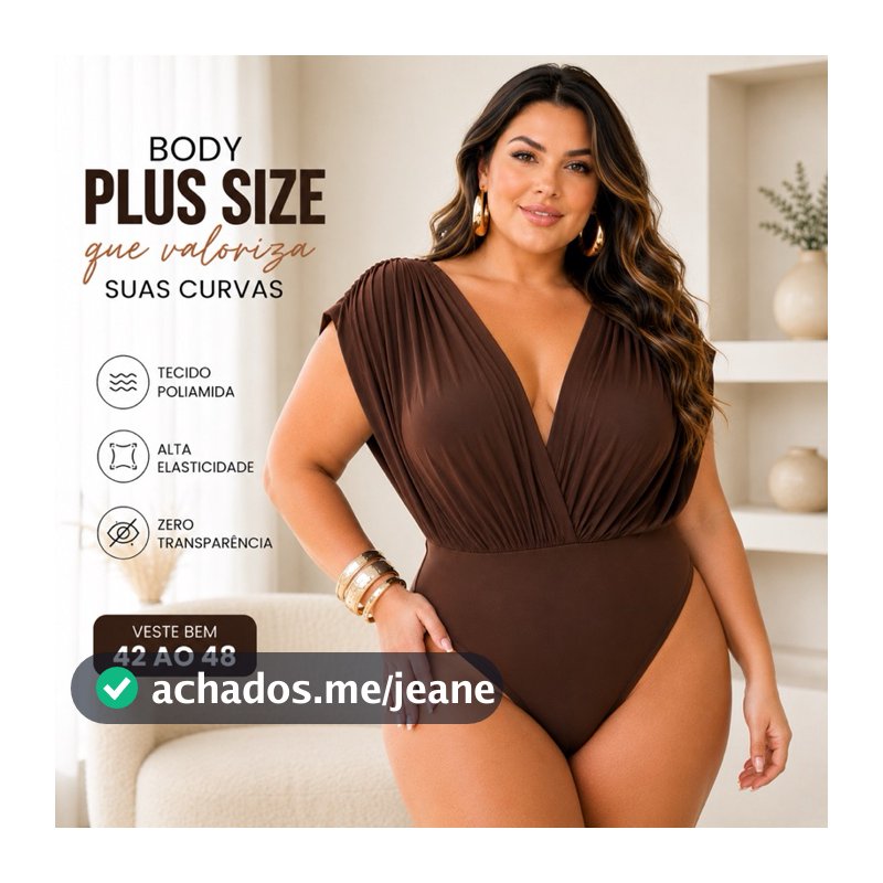 PLUS SIZE Body decotado curve verão feminino  elegante suplex transpassado estiloso sexy sensual