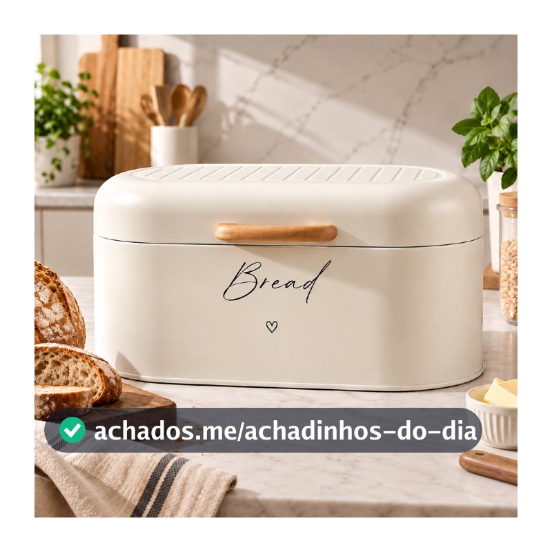 Porta Pão Azuza de Metal Organização Luxo Casa Cozinha Mesa Posta Moderna