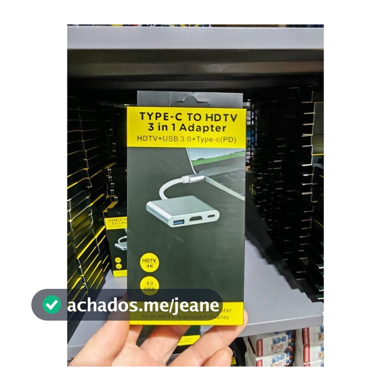 Adaptador De Hub Tipo C Para Macbook PC Laptop HDMI USB3.0 PD 100W 4K 30Hz Expansão