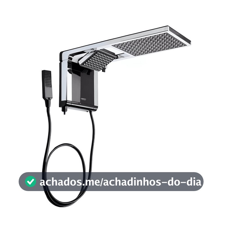 Chuveiro Lorenzetti Acqua Duo Preto Cromado 127V ou 220V 5500W 6800W 7800W Original