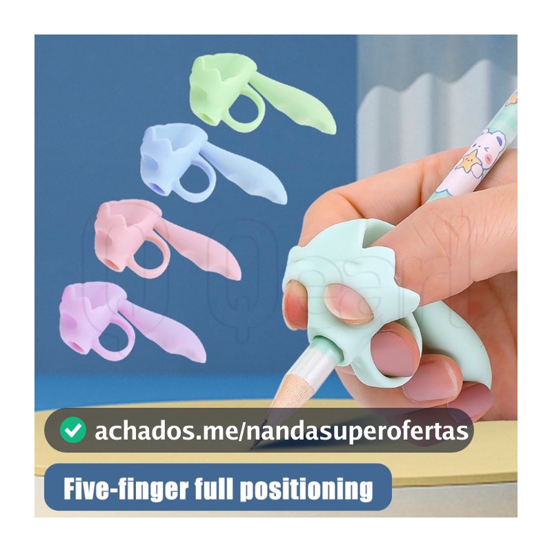 Alta Qualidade Silicone Cinco Dedos Caneta Corretor Lápis Porta Adequado Para Crianças De 6-12 Idosos Escrita Postura Anti Desgaste Dedo Protetor