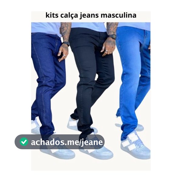 Kit calças jeans masculina com elastano promoção costura reforçada