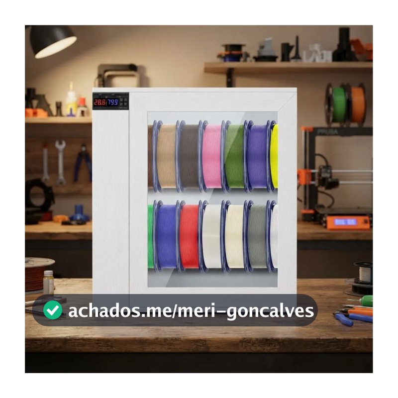 Estufa Secadora Filamento 3d, Pla, Petg, Abs, Até 12 Rolos - informe a voltagem que vc quer após compra!!
