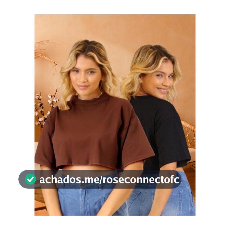 Kit 2 Cropped Liso Feminina Confortável Básica Leve Camiseta 100% Algodão tendência