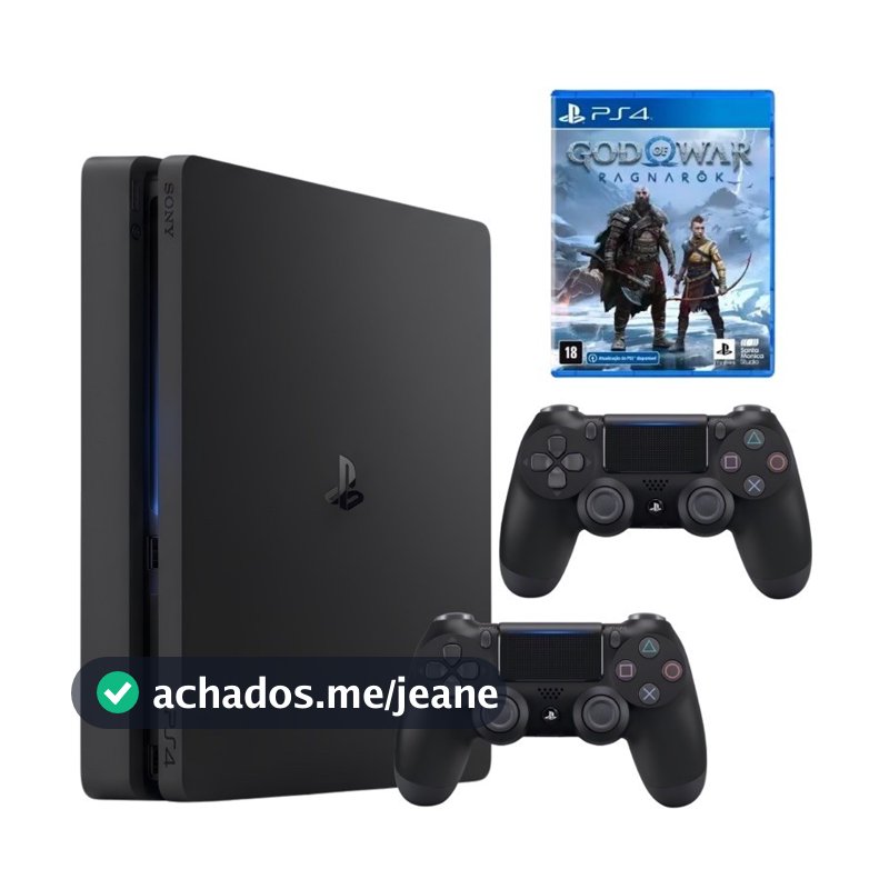 PlayStation 4 Slim 1 Tera Ou 500GB Seminovo + 1 ou 2 Controles + 1 Jogo mídia física