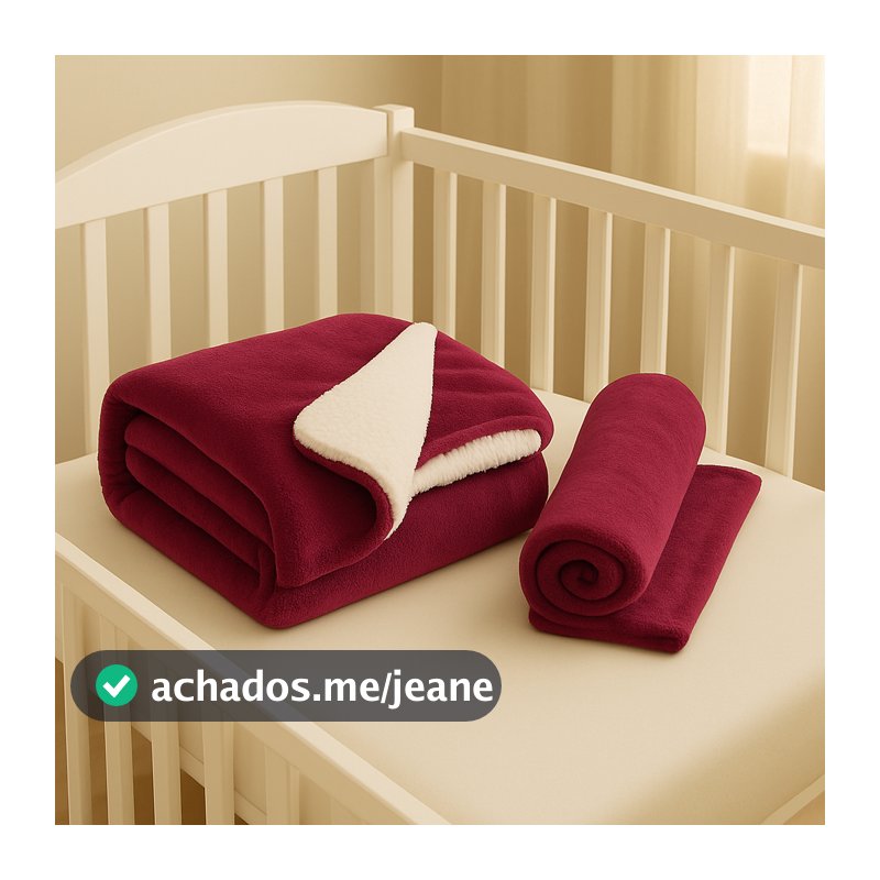 Kit 2 itens Berço de Bebê - Cobertor Dupla Face + Manta Soft