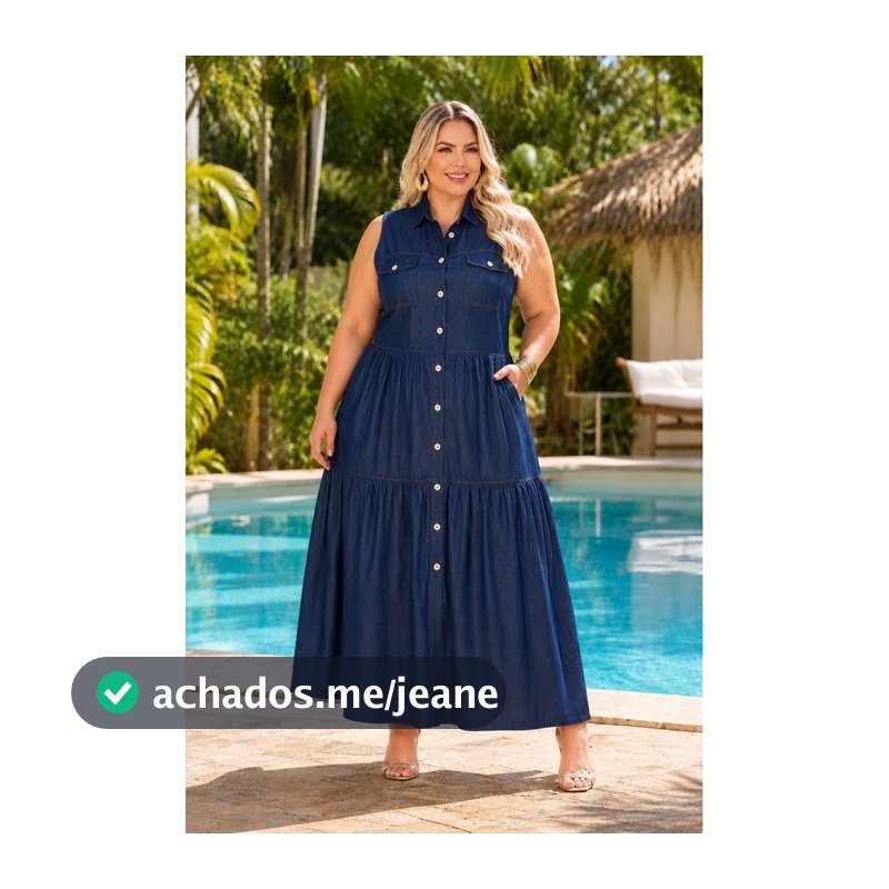 VESTIDO REGATA PLUS SIZE JEANS BRUFER