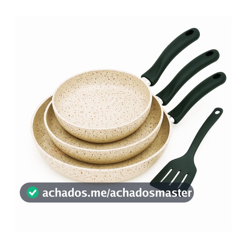 Kit 3 Frigideiras Teflon Panquequeira Frigiovo n14  Tapioqueira n 18 Frigideira n22 Resistente