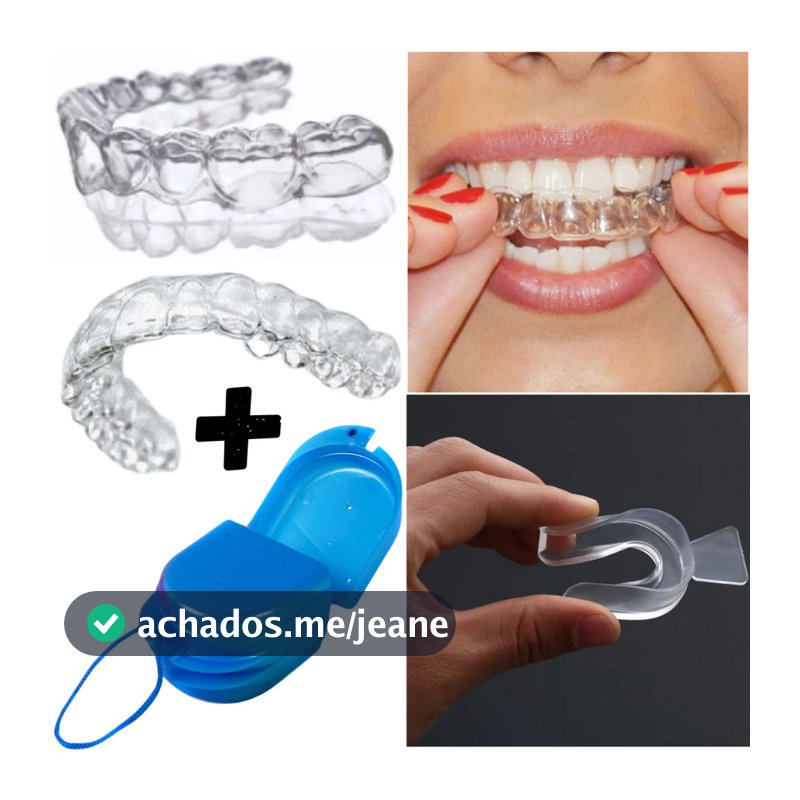 Placas Bruxismo Moldeira de Silicone Molde Caseiro Aparelho Protetor Inferior e Superior + ESTOJO