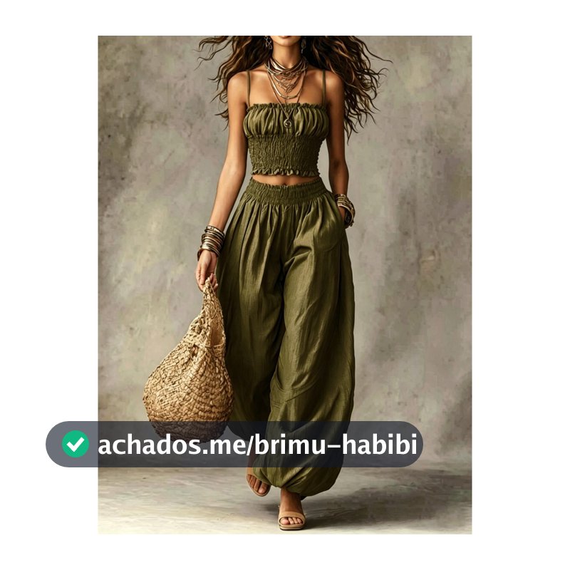 SUPERVALUECHOICE 2026 Conjunto Feminino De Calças Largas Com Pernas , 2 Peças , Roupa De Férias , Casual , Praia , Boho