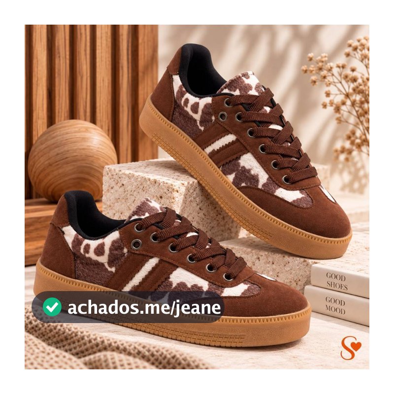 Tênis Feminino Casual Animal Print Estiloso Confortável Urbano Tendência