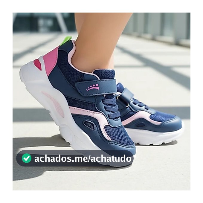Tênis Infantil Ortopasso Wave Menina Azul Marinho Cinza