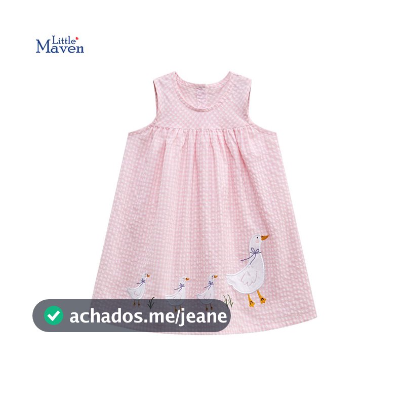 Little Maven 2026 Roupas Infantis De Algodão Para Bebês Meninas Vestidos De Verão Desenho Animado Unicron Vestido De Man