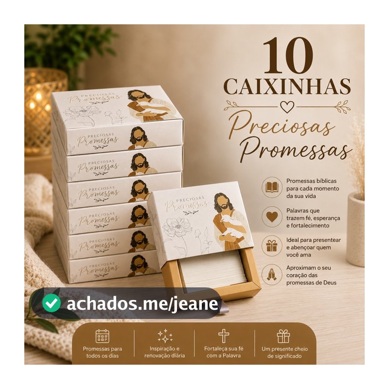 Kit 10 Caixinhas Preciosas Promessas Jesus o Bom Pastor com versículos bíblicos