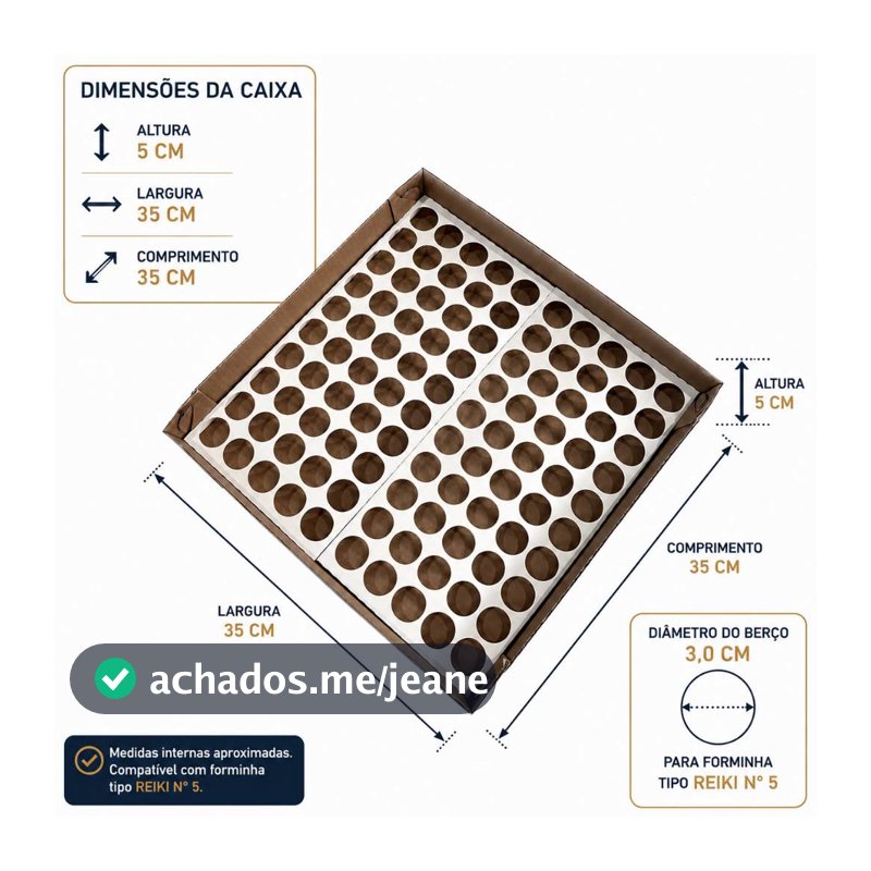 Caixa Transporte 100 Doces Com Berço 35x35x5 Cm Branca (10 Unidades)