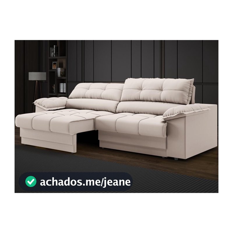 Sofá com Carregador USB e Molas no Assento Retrátil Reclinável Mimo 2,30m Velosuede - NETSOFAS