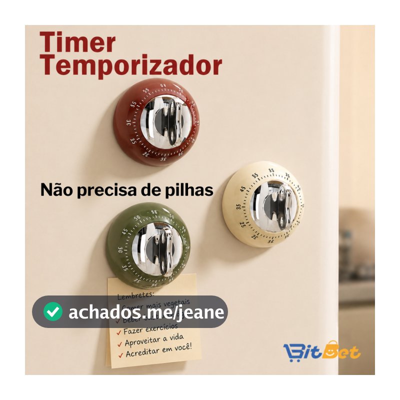 Temporizador Timer Mecânico de Cozinha com Ímã nao precisa de bateria UT-07