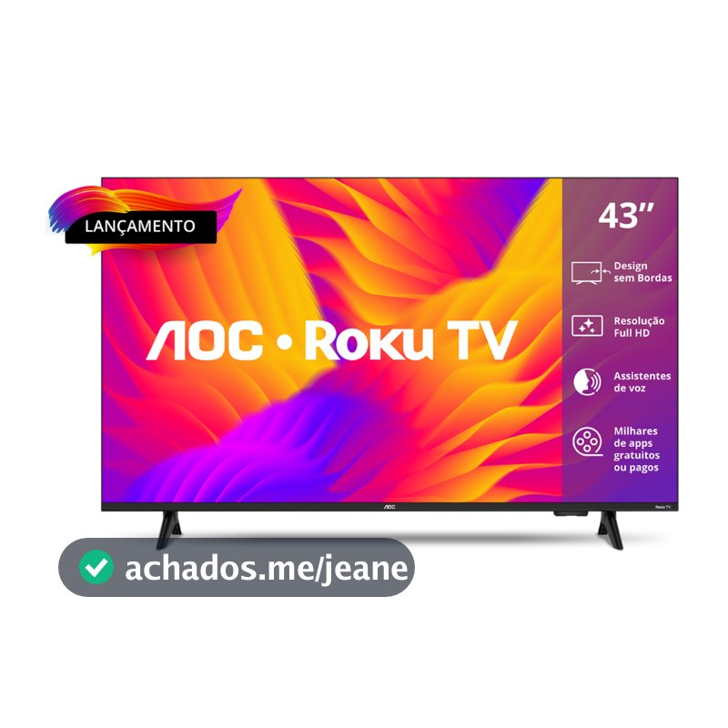 TV AOC 43 Full HD Roku TV WiFi Netflix YouTube - 43S5155/78G