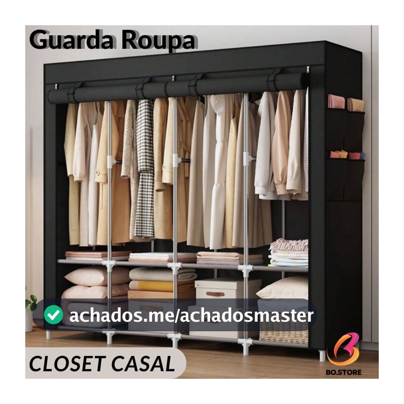 Guarda Roupa Dobrável Armário Organizador Multiuso Roupeiro Cabideiro Sapateira