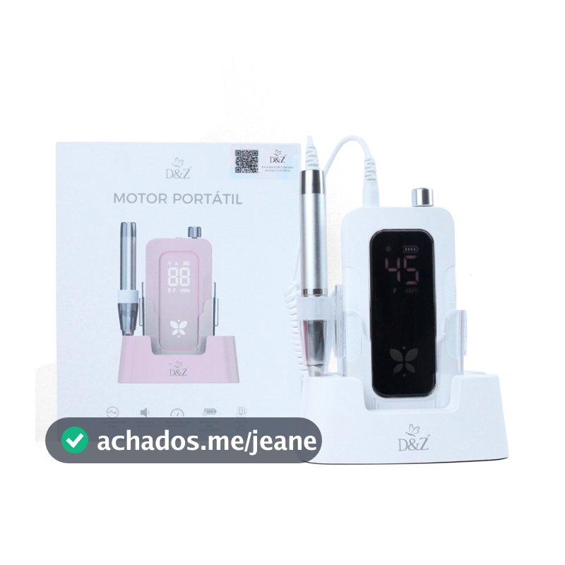 Motor Portátil D&Z DZ10 – Lixadeira Profissional para Unhas 45.000 RPM Recarregável LED