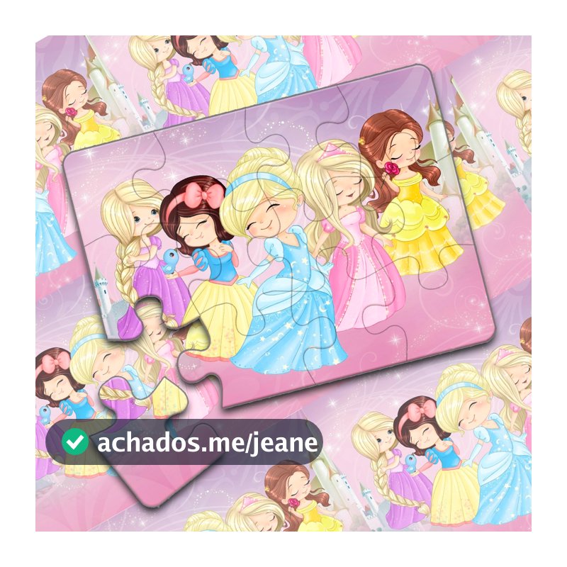 kit 15 Quebra Cabeça 12 Peças Jogo Pedagógico Infantil Lúdico Educativo Tema Princesas Cute