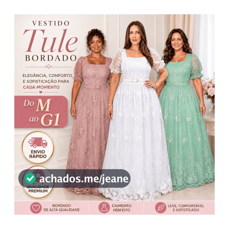 Vestido Longo Tule Bordado Luxo Moda Cristã Evangélica Com Cinto Moda Evangelica Modesta Tam M a G1