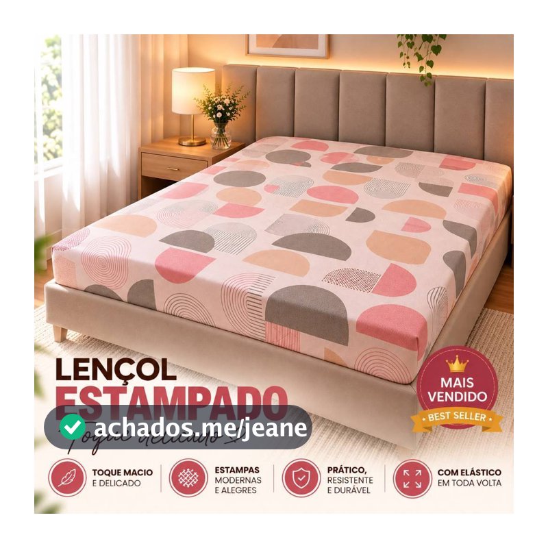 Lençol Estampado Avulso Toque Delicado Com Elástico Em Toda Volta