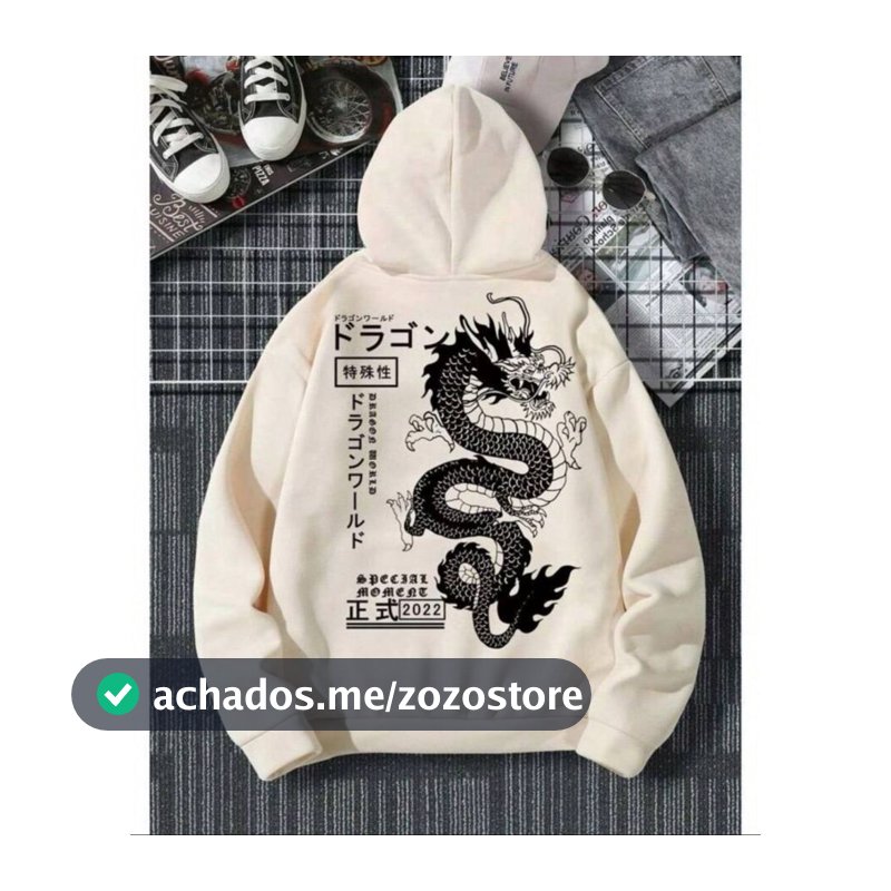 Moletom Canguru Dragão Chinês Com Capuz E Bolso Casaco Feminino Masculino Flanelado Unissex Inverno Frio Blusa