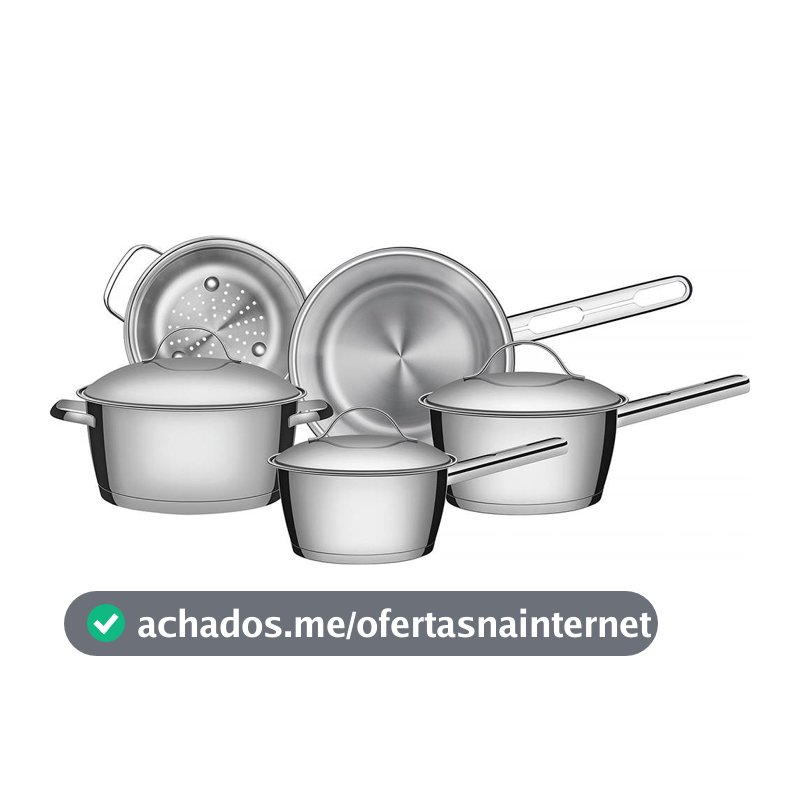 Jogo de Panelas de Aço Inox Indução Tramontina 5 Peças Allegra