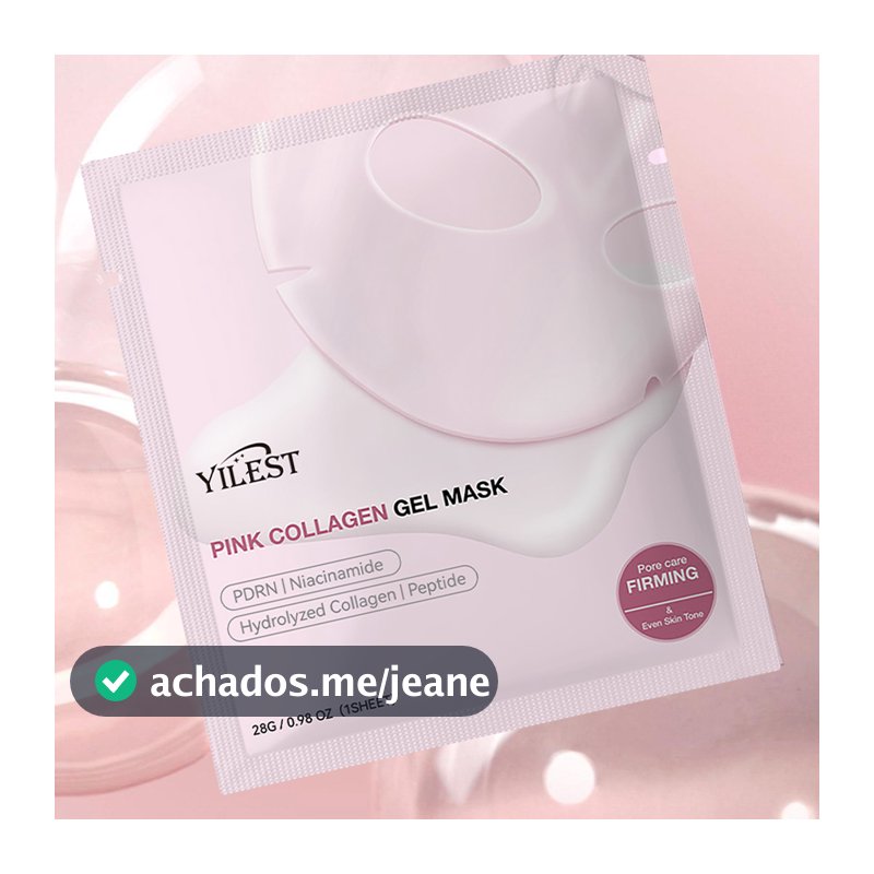 Máscara De Gel De Colágeno Rosa PDRN (4ea) Facial Hidratante Reafirmante E Antienvelhecimento Para Levantamento De Poros