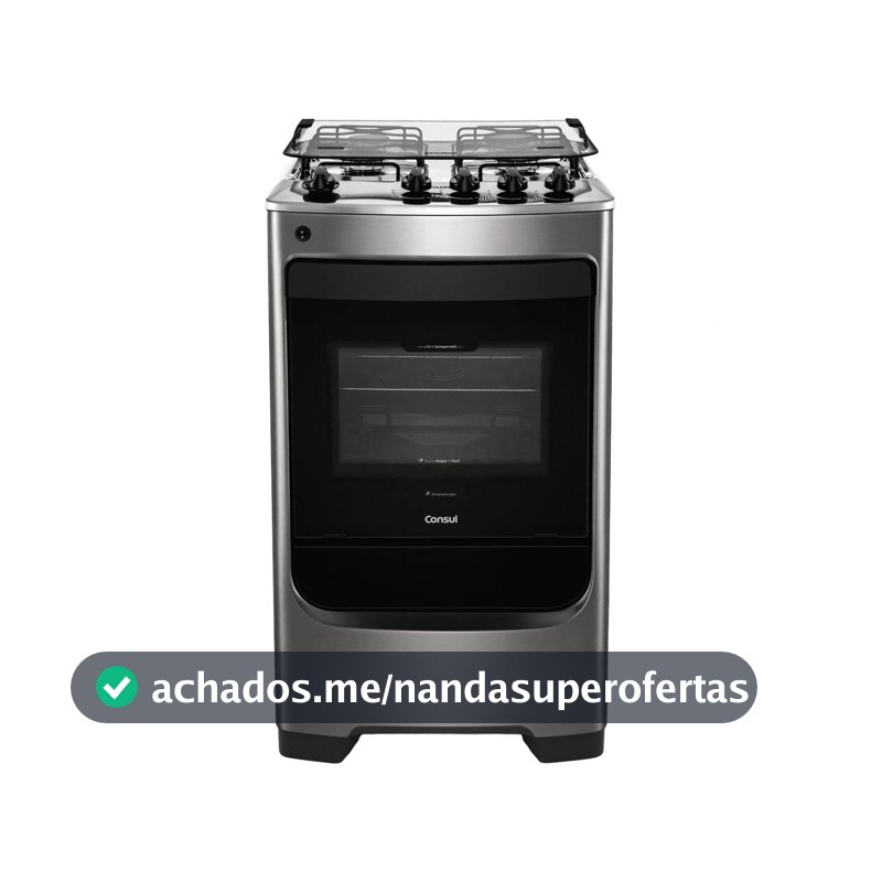 Fogão Consul 4 Bocas cor Inox com Acendimento Automático - CFO4NAR