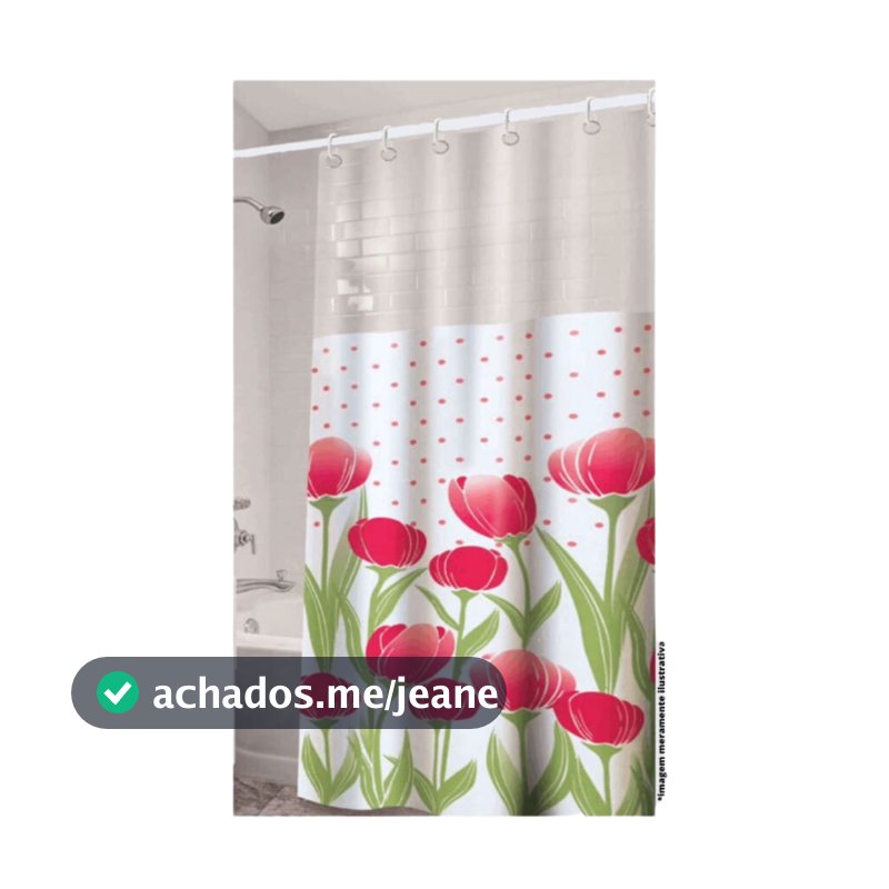 Cortina Box Banheiro Ajustável Com Varão Incluso