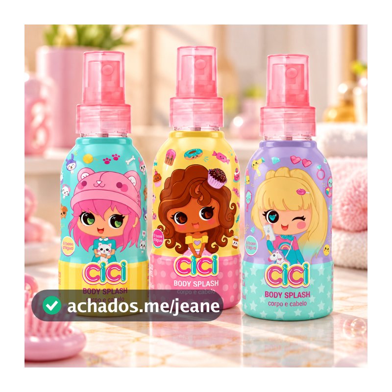 Kit 3 Body Splash Cici Ciclo Mini 150ml Cada – Zoe + Mel + Bela | Infantil Corpo e Cabelo, Perfume Feminino Menina