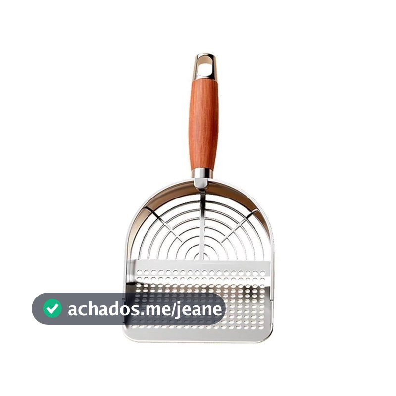 Pá Higiênica De Areia para Gatos Peneira Coletora Aço Inox Cod:78393