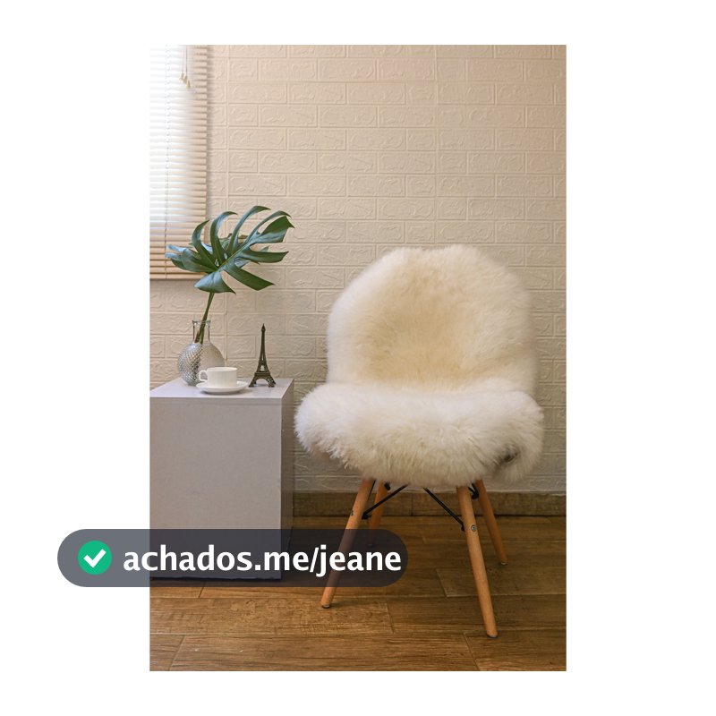 Pelego Natural de Ovelha Branco Lã Alta P