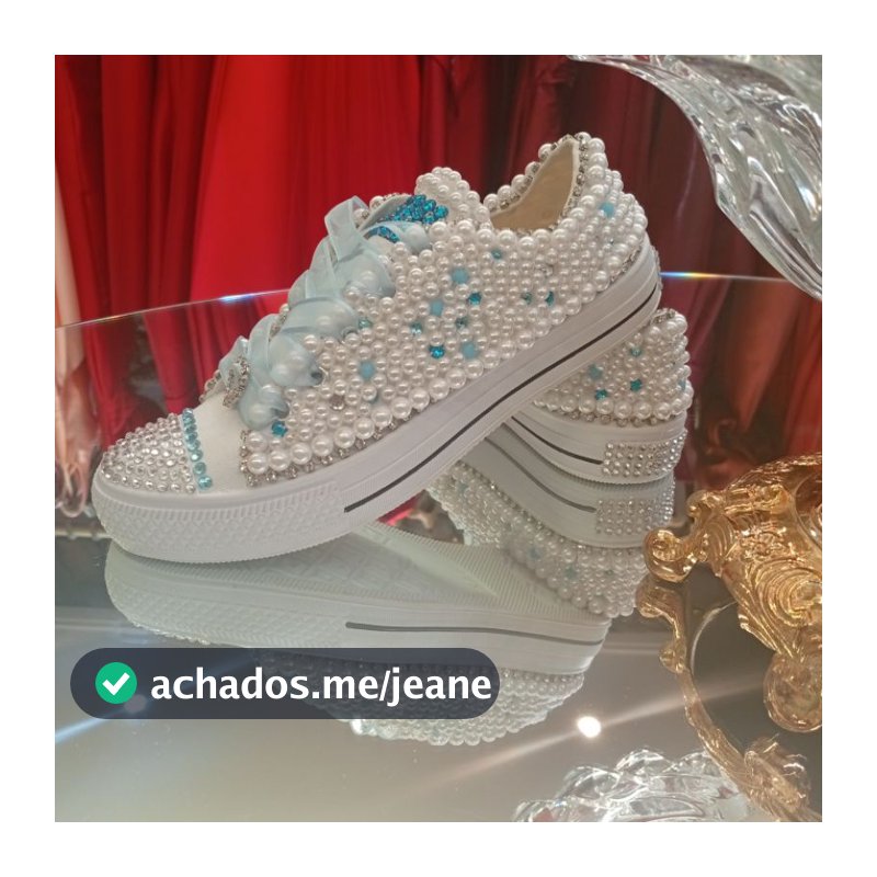 Tênis branco customizado feminino
