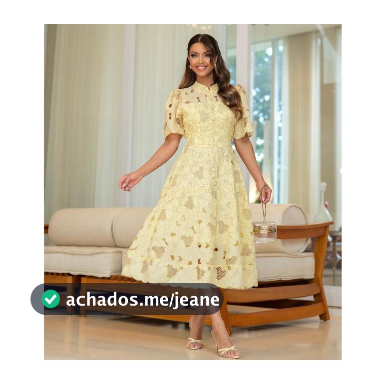 Vestido Midi Feminino Renda Richilieu Forrado Moda Modesta Elegante