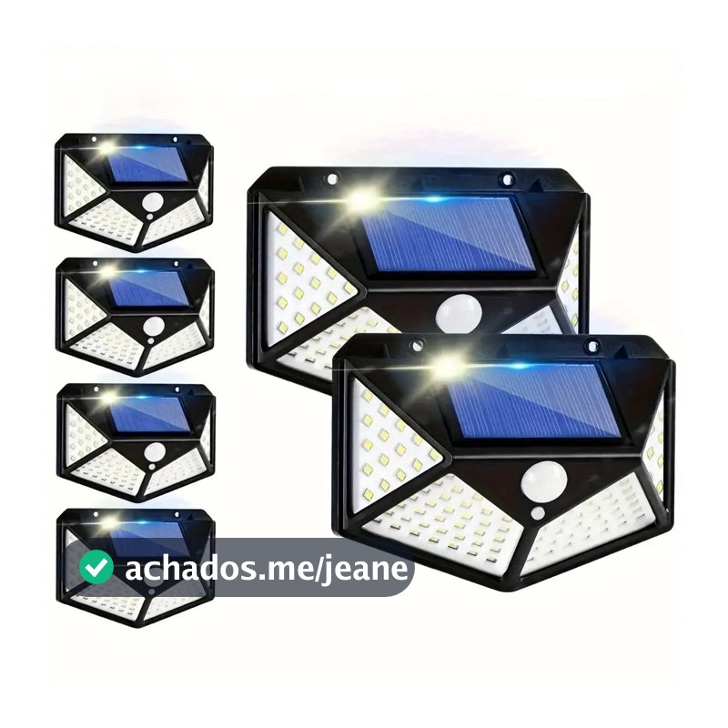 Kit 2/4/6 Luminária Solar Com Sensor Prova D'Água Refletor Parede Luz para Jardim Externa