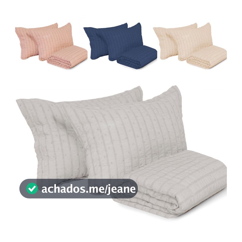 Kit Cobre Leito Casal com 3 Peças Micro Percal Ultrassônico Wave BF Colchões