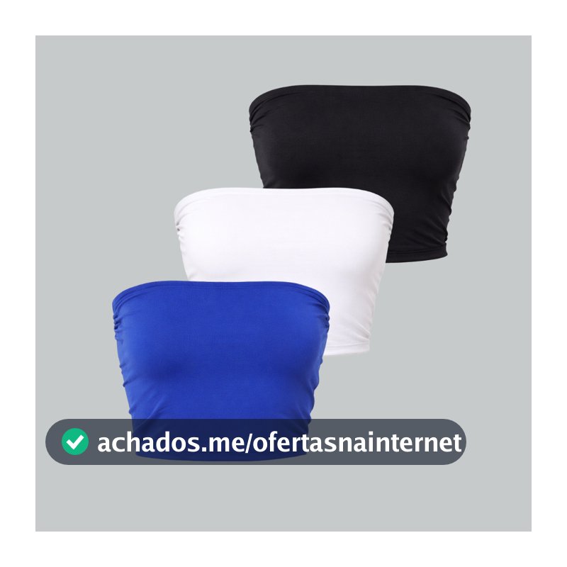 Kit 3 Cropped tube  Top Tomara que Caia feminino 015