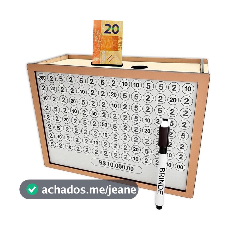 Cofre MDF Desafio 10mil/5mil/1mil Caixa Dinheiro Cofrinho De Madeira Método Japonês Escolha Sua Meta