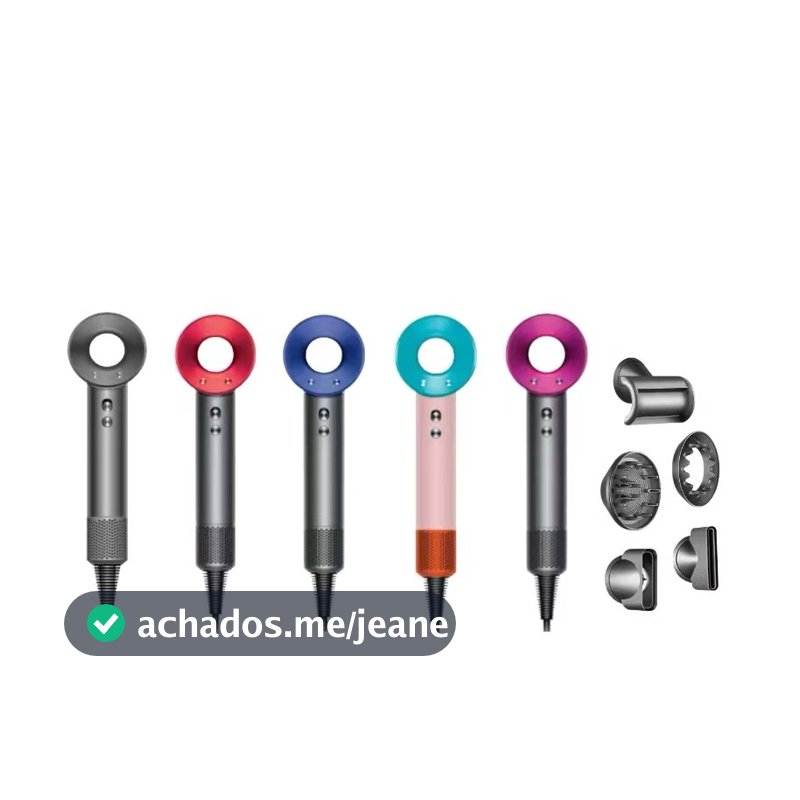 Secador de Cabelo Iônico Secagem Rápida Ar Quente/Frio  com 5 bocais 110V/220V