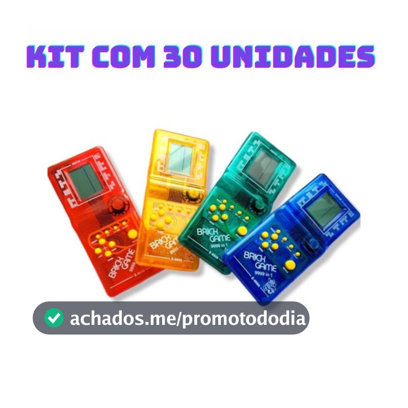 Kit com 30 Super Mini Game Retro Brinck Game Portátil 9999 jogos
