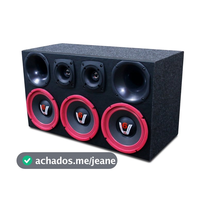 Caixa Som Automotivo Caixa Trio 3 Alto Falantes Woofer Pancadão 8 Polegadas + Corneteira Driver Tweeter