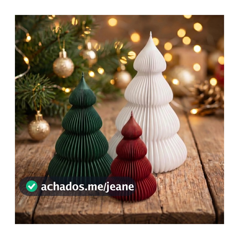 Kit 3 Mini Árvores de Natal Decorativas Minimalista Enfeite de Mesa Decoração Natalinos Pinheiro